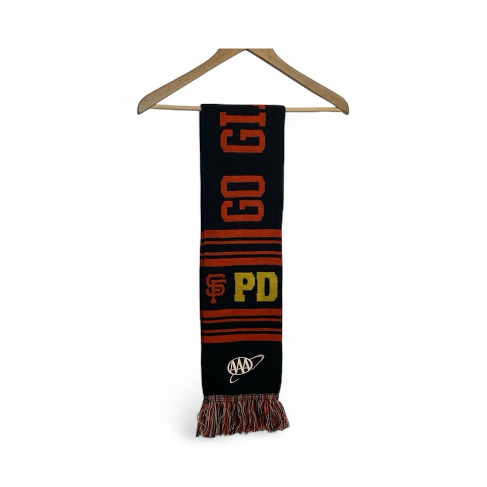 SF San Francisco Giants Black and Orange Scarf with SFPD Law enforcement Logo